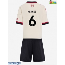 Liverpool Milos Kerkez #6 Bortedraktsett Barn 2025-26 Kortermet (+ Korte bukser)